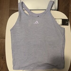 Adidas Melange Training Tank Youth Girls Large (14) Built in Bra New With Tags